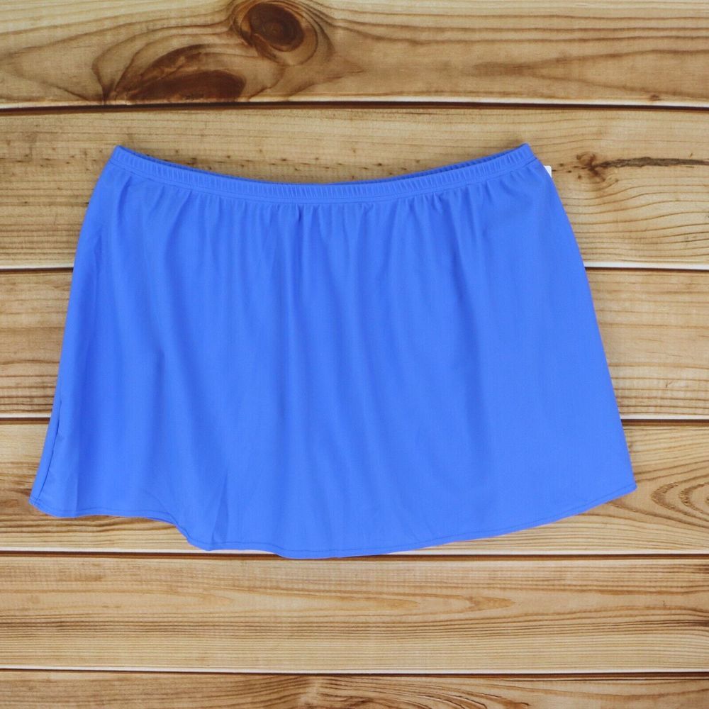 Christina Swim Skirt Womens 24W Blue Nylon Blend Stretch Elastic Waist‎ NWT $48